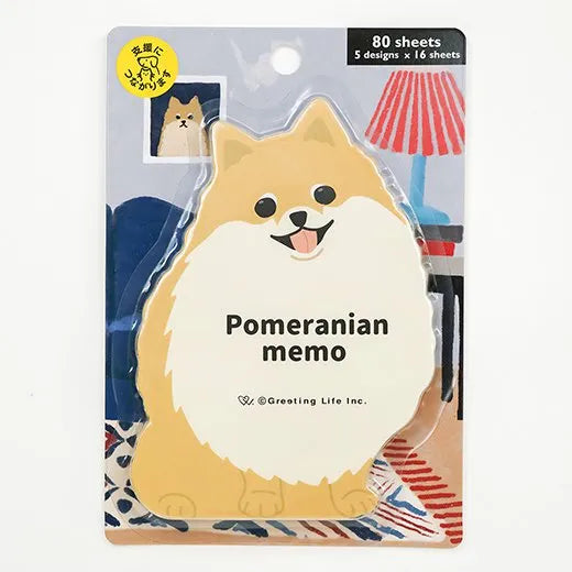 Greeting Life Animal Style Memos - Pomeranian 动物模切便签 博美