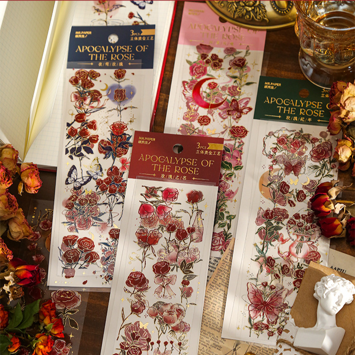 MR.PAPER Apocalypse of the Rose Series Gilded Stickers 纸先生玫瑰启示录系列烫金贴纸 玫瑰之名