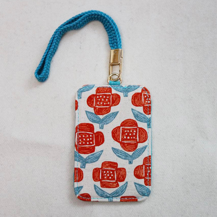 TIME AND PLACE Fabric Card Holder - Red Flower 此时此地 布艺卡套 小红花