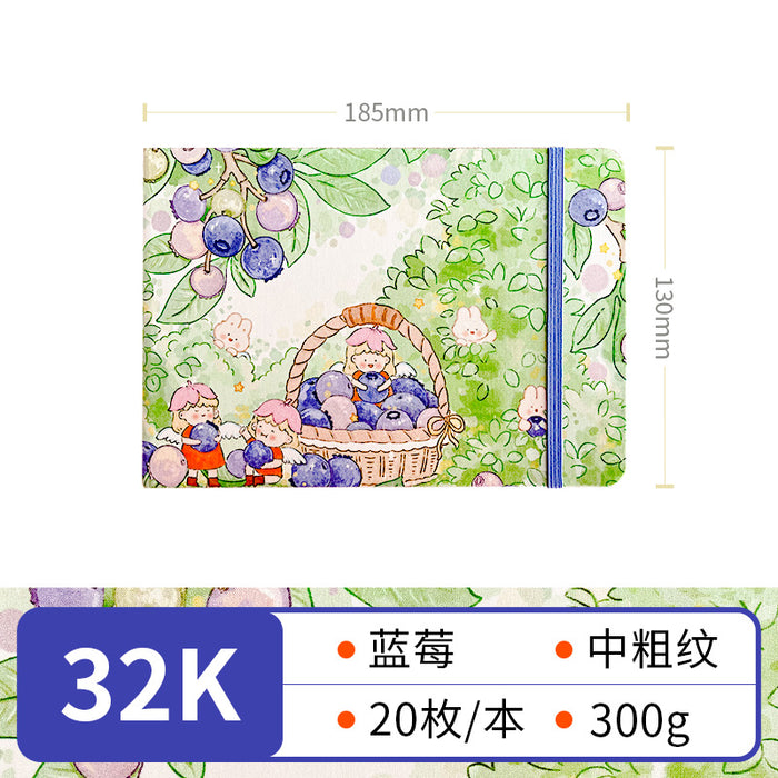 Fabric Watercolor Sketchbook飞乐鸟布艺水彩写生本 蓝莓 32K 20张