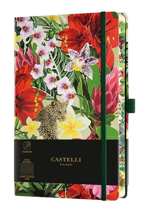 Castelli Milano EDEN Collection Notebook - Leopard,Ruled,19x25cm 意大利Castelli米兰EDEN系列笔记本 - 猎豹 横格 13x21cm