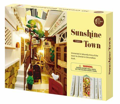 ROLIFE Sunshine Town Book Nook TGB02 3D Wooden Puzzle 若来DIY手工拼装模型立体创意书立 TGB02 日落小巷