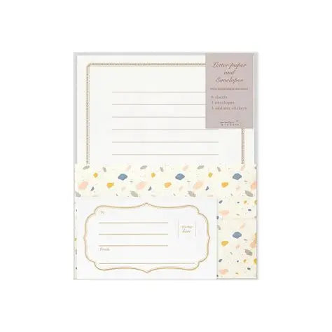 Midori Letter Set - Pebble Pattern 日本MIDORI鹅卵石图案信纸信封套装