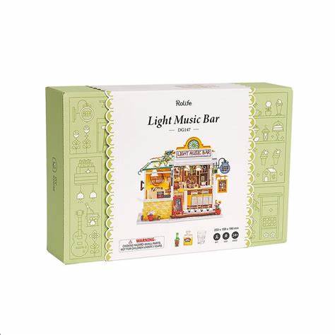 ROLIFE Light Music Bar DG147 3D Wooden Puzzle 若来DIY手工拼装模型 DG147 光影故事·酒吧