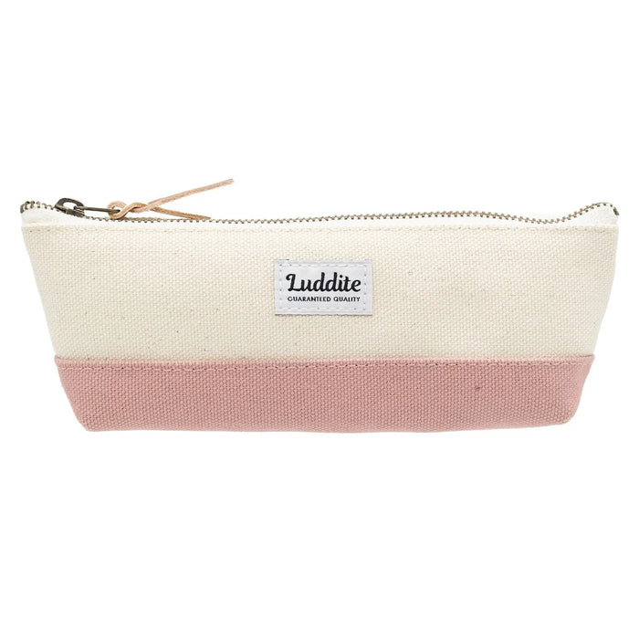 LUDDITE Boat Pen Case - Two-toned - Slim - Pink 日本Luddite船型双色调帆布笔袋 - 粉色