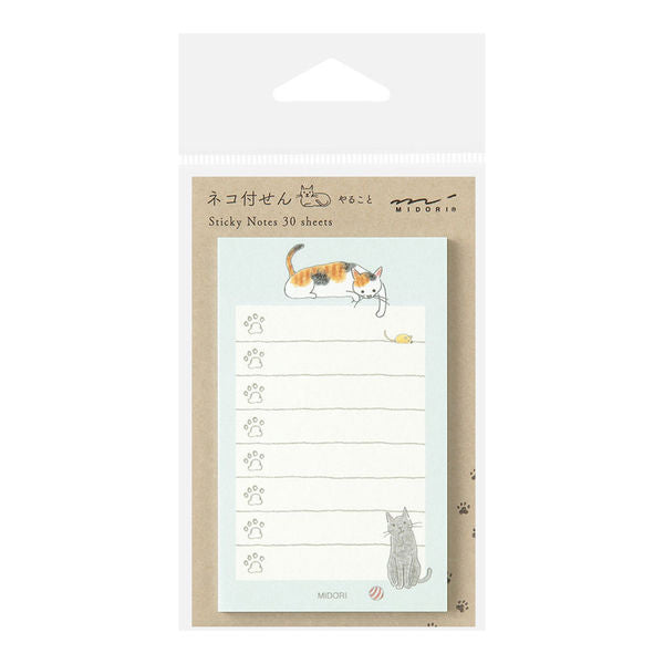 MIDORI To-Do List Sticky Notes - Cat White 日本midori清单便利贴 猫咪 白色