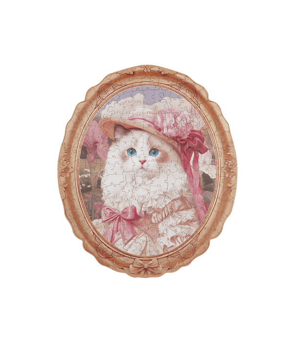 Rowood Springtime Kitty Portrait Wooden Jigsaw Puzzle TA005 若客趣拼世界创意异形拼图 春日猫咪画像
