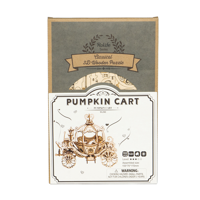ROLIFE Pumpkin Cart TG302 3D Wooden Puzzle 若来DIY手工拼装模型 TG302 南瓜车