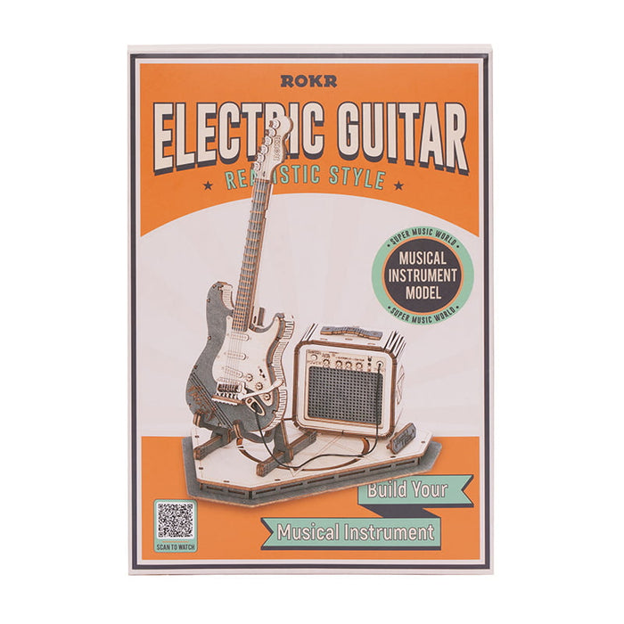 ROKR Electric Guitar TG605K 3D Wooden Puzzle 若客DIY手工拼装模型 TG605K 摇滚·电吉他
