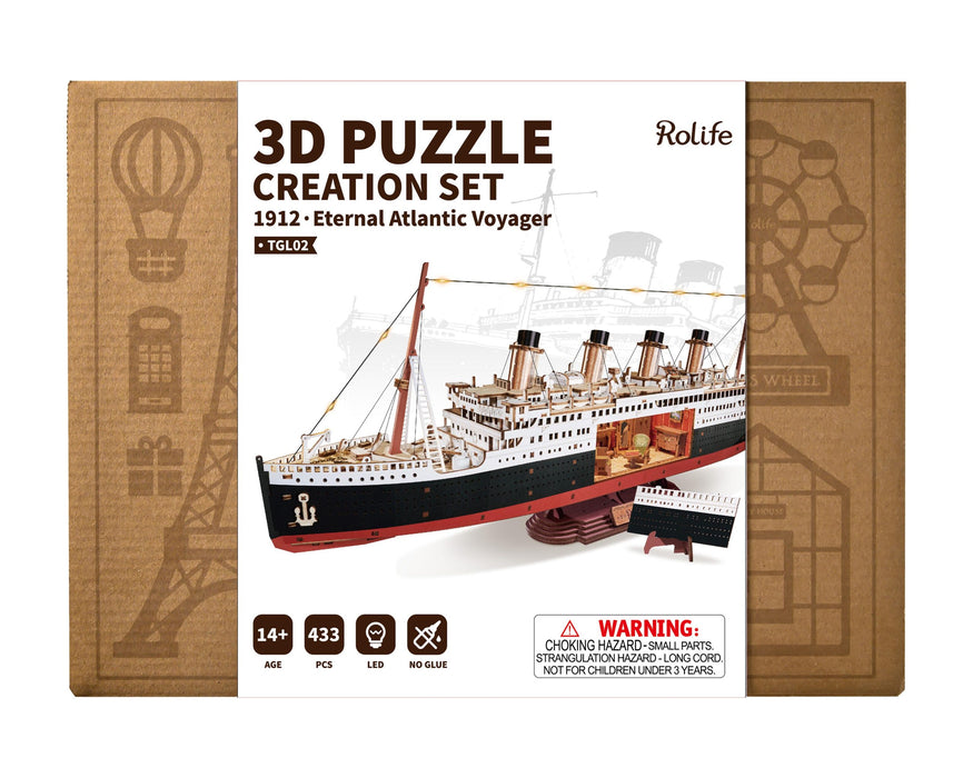Rolife 1912 ·Eternal Atlantic Voyager 3D Wooden Puzzle TGL02 若来3D立体拼图 泰坦尼克号