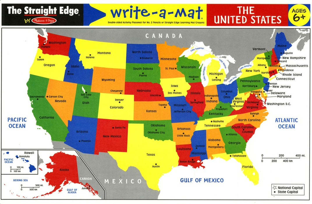 Write-a-Mat - US Map 练字垫 美国地图