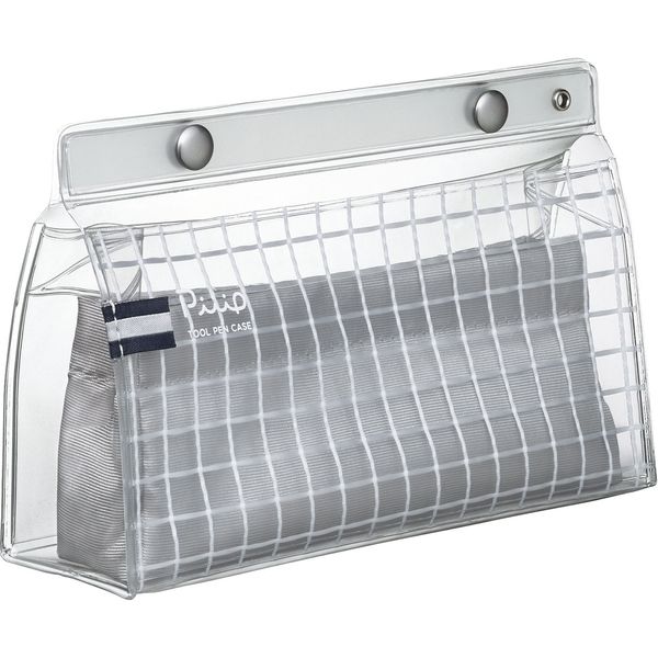 Kokuyo Piiip Tool Pencil Case - Silver Grey 日本KOKUYO国誉Piiip透明磁吸笔袋 银灰色