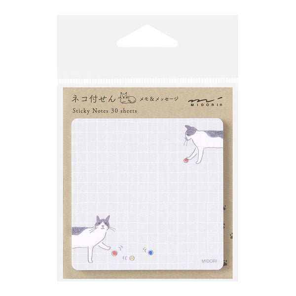 MIDORI Sticky Notes - Ball and Cat 日本midori便利贴 猫咪与球