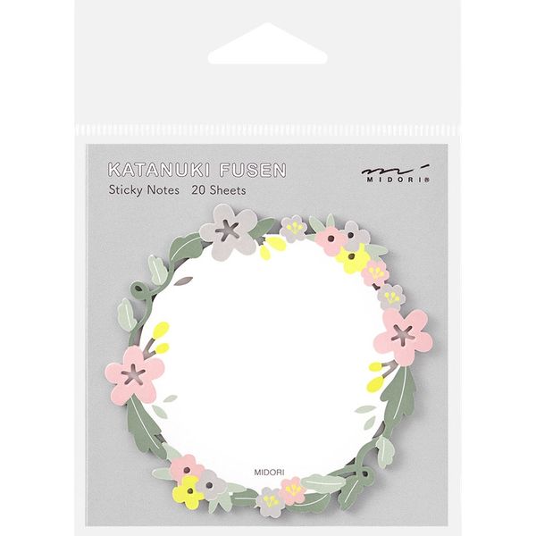 MIDORI Die-Cut Sticky Notes - Wreath 日本MIDORI纸雕便签贴 花环