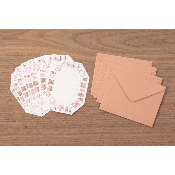 MIDORI Letterpress Die-Cut Letter Set - Cat 日本midori活版印刷信封信纸套装 猫咪