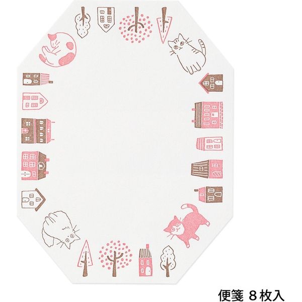 MIDORI Letterpress Die-Cut Letter Set - Cat 日本midori活版印刷信封信纸套装 猫咪