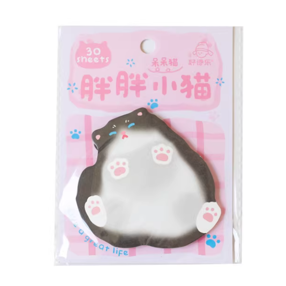 HAOSHILE Memo Sticks 30Pcs 好诗乐便利贴 胖胖小猫系列 呆呆猫 30张