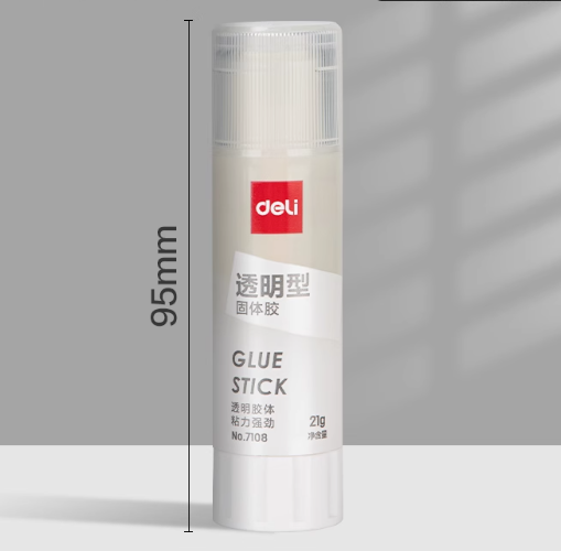 DELI No.7108 Transparent Glue Stick - 21g 得力7108透明型固体胶 超大号21g