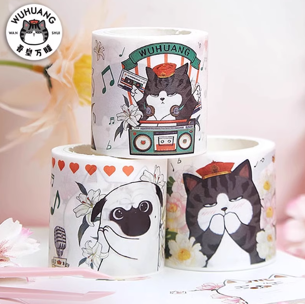 COMIX WHCV0027 Decorative Washi Tape with Bookmarks齐心 吾皇万睡和纸胶带 附赠5枚书签