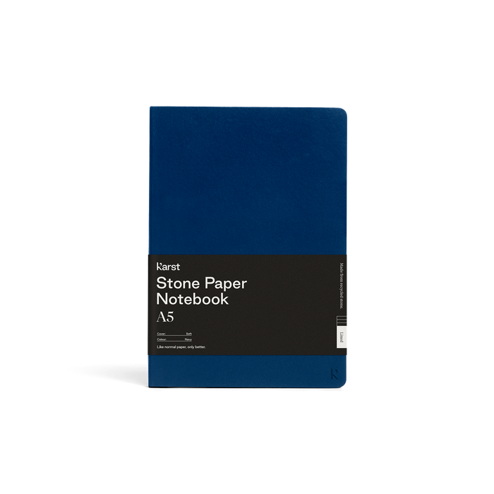 Karst Stone Paper Notebook, Lined 144 Pages A5 Softcover, Navy Blue 澳洲KARST石材纸笔记本 A5软皮横格 海军蓝