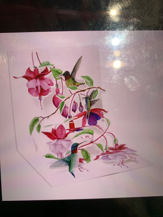 hummingbirds pop up card for borthday or mother day