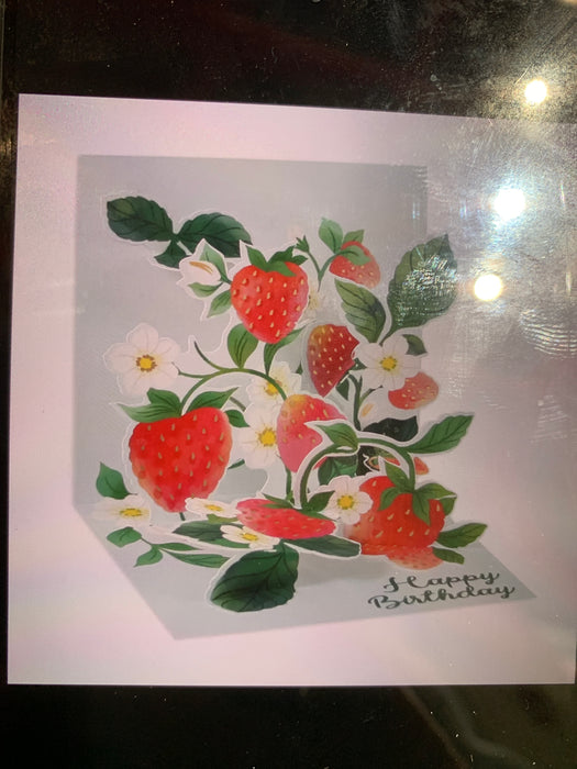 mini strawberry pop up card happy birthday