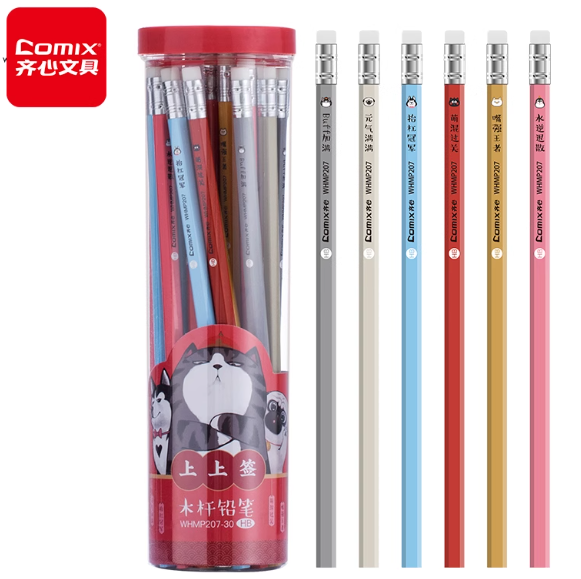 COMIX WHMP207-30 Wooden Pencils - 30pcs 齐心 吾皇万睡喵笔生花铅笔-30支装