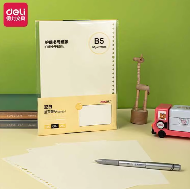 DELI NB560-1 Loose Leaf Notebook Refill - B5 Blank 得力活页本替芯 B5 空白