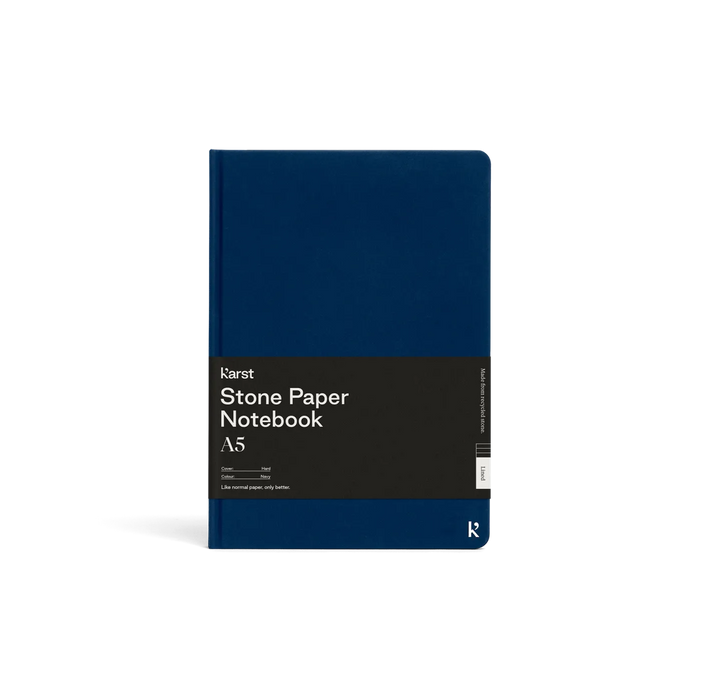 Karst Stone Paper Notebook, Blank 144 Pages A5 Hardcover, Navy Blue 澳洲KARST石材纸笔记本 A5硬皮空白 海军蓝