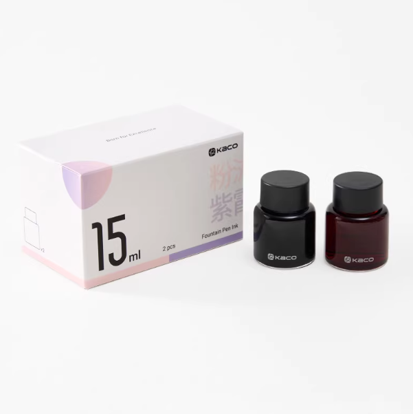KACO Fountain Pen Ink Set of 2 - Pink & Violet KACO钢笔墨水 粉滩&紫霞