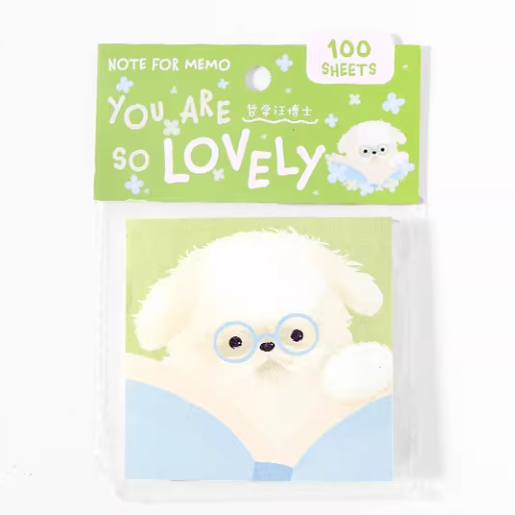 NOTE FOR 100 Sheets Squared Memo 方形便签纸 完全是萌物系列 哲学汪博士