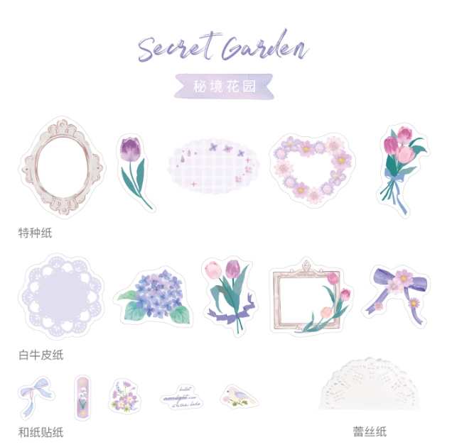 CardLover Handbook Decoration Stickers 信的恋人手帐素材贴纸包 秘境花园