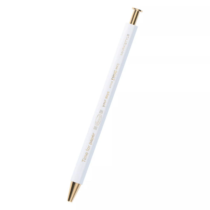 MARK'S MarkStyle Time for Paper Gel Ballpoint Pen - Black Ink 0.5mm White 日本MARK'S Time for Paper六角木轴中性笔 白色