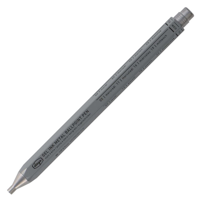 MARK'S STYLE DAYS Gel Metal Ballpoint Pen - Gray 0.5mm Black Ink 日本MARK'S STYLE六角金属杆速干中性笔 灰色