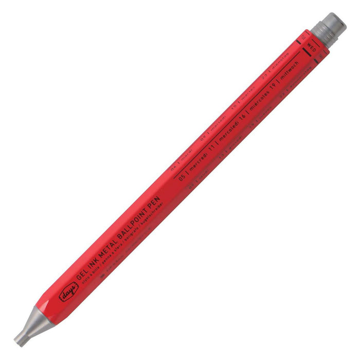 MARK'S STYLE DAYS Gel Metal Ballpoint Pen - Red 0.5mm Black Ink 日本MARK'S STYLE六角金属杆速干中性笔 红色