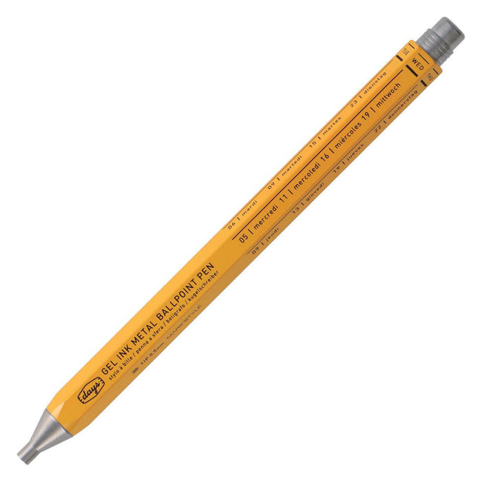MARK'S STYLE DAYS Gel Metal Ballpoint Pen - Yellow 0.5mm Black Ink 日本MARK'S STYLE六角金属杆速干中性笔 黄色