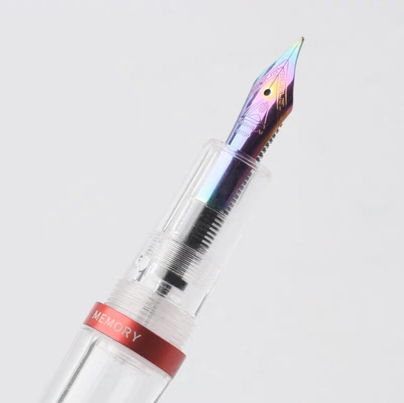 透明钢笔 笔杆灌墨 镭射彩尖 赠送5ml彩墨 F尖