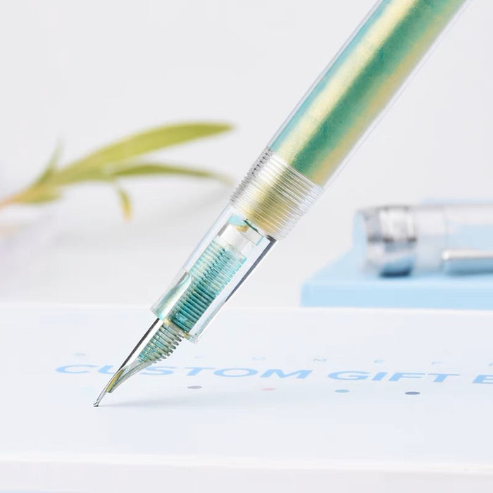 Transparent Calligraphy Pen 透明金粉钢笔 F尖 赠送5ml彩墨