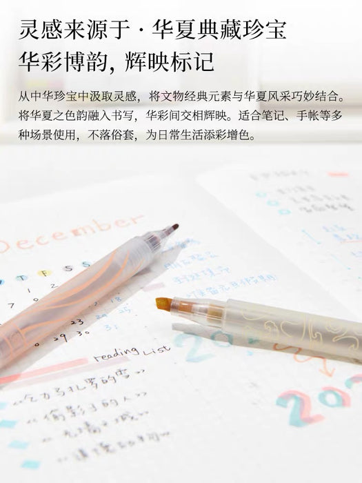 KACO国家博物馆联名 书源双头荧光笔 5支装 瓷韵中华
