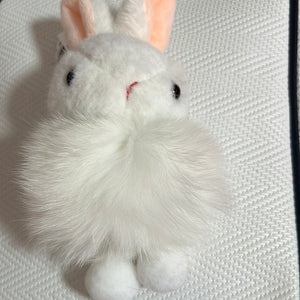 狐狸毛兔子挂饰纯白