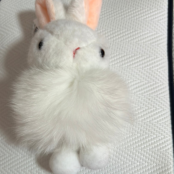 狐狸毛兔子挂饰纯白
