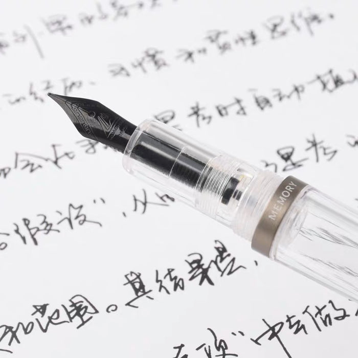 透明钢笔 笔杆灌墨 钛黑尖 赠送5ml彩墨 F尖
