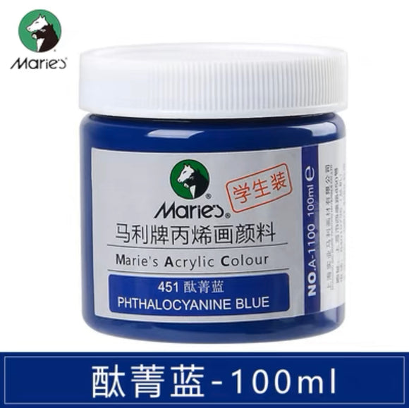 马利丙烯颜料100ml罐装 酞菁蓝 Marie’s Acrylic Color Phthalocyanine Blue 451