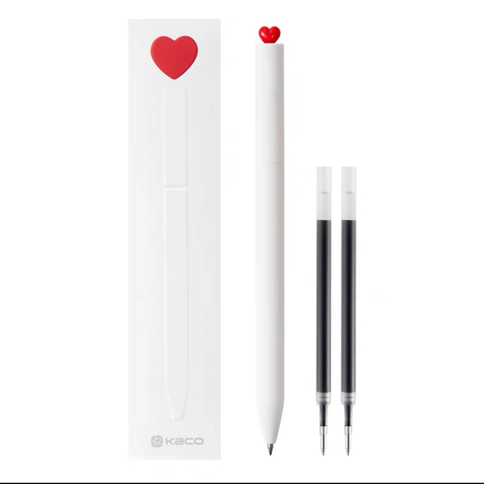 KACO First Love Series Gel Ink Pen - 0.5mm Black Ink - White KACO First Love 初心中性笔 白色