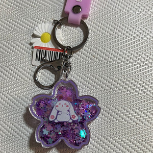 入油亚克力钥匙扣樱花兔紫色