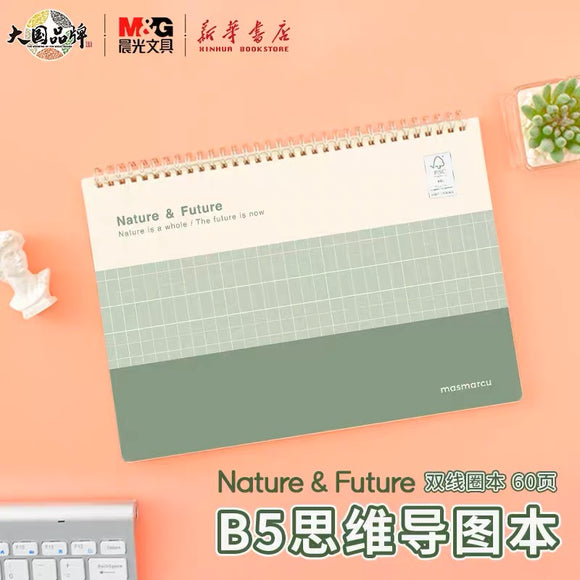 晨光 Nature&Future B5思维导图双线圈本 60页方格内页