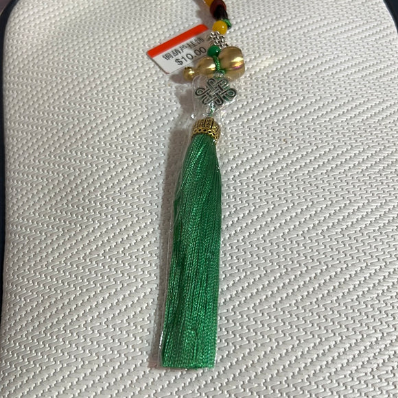 铜葫芦景泰蓝中国结流苏挂饰绿色