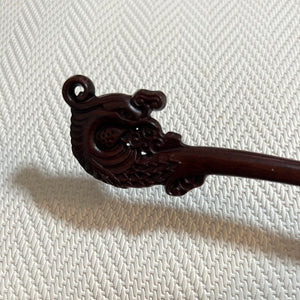 紫光檀木雕刻发簪