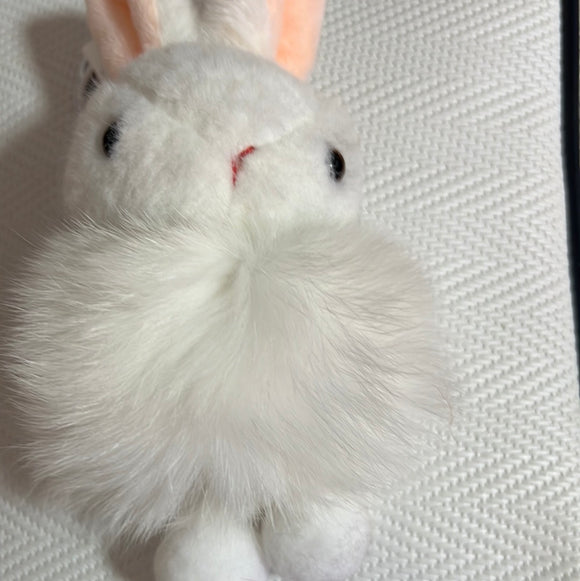狐狸毛兔子挂饰纯白