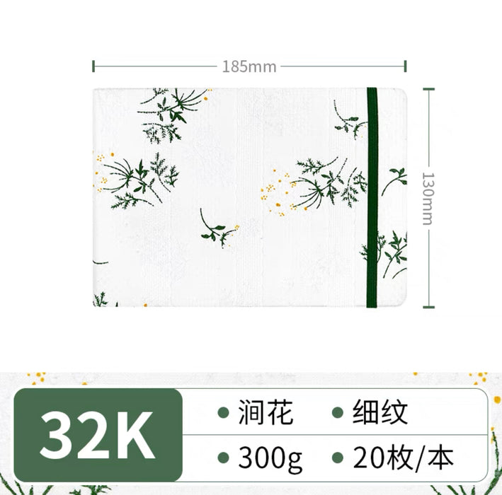 FeiLeNiao Fabric Watercolor Sketchbook飞乐鸟布艺水彩写生本300g 32K 细纹 20页 涧花